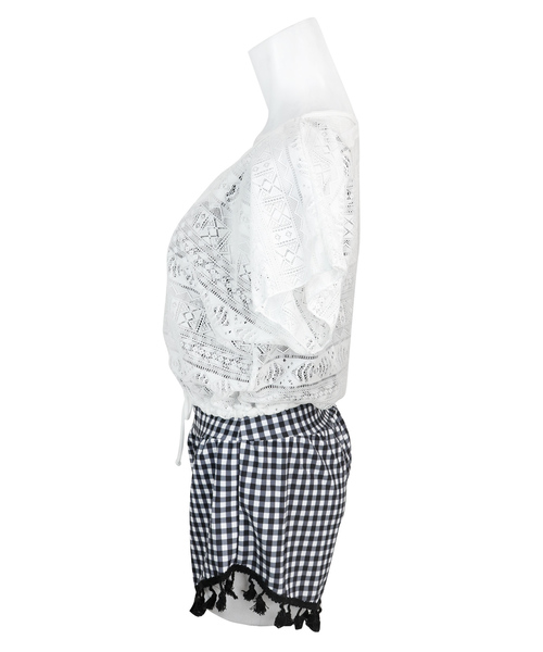 OSYAREVO（オシャレボ）の「4点セット ぺプラム フレア ガーリー リゾート セット 水着 レディース（水着・レディース・グリーン系その他/ブルー系その他/ホワイト×ブラック・MEDIUM/LARGE/X-LARGE）」の20枚目の写真