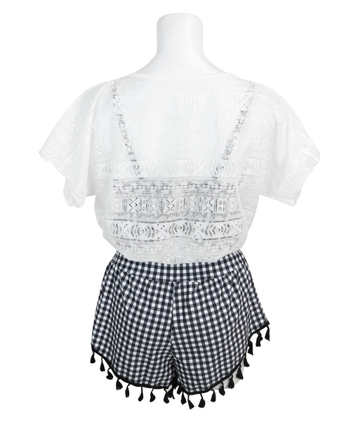 OSYAREVO（オシャレボ）の「4点セット ぺプラム フレア ガーリー リゾート セット 水着 レディース（水着・レディース・グリーン系その他/ブルー系その他/ホワイト×ブラック・MEDIUM/LARGE/X-LARGE）」の19枚目の写真