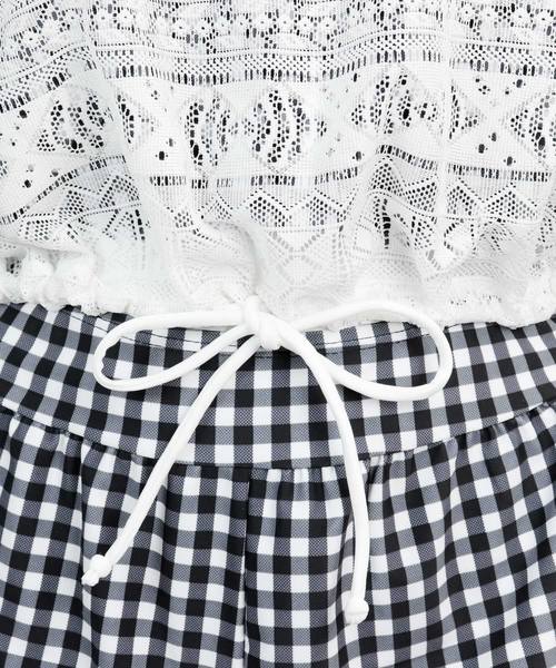 OSYAREVO（オシャレボ）の「4点セット ぺプラム フレア ガーリー リゾート セット 水着 レディース（水着・レディース・グリーン系その他/ブルー系その他/ホワイト×ブラック・MEDIUM/LARGE/X-LARGE）」の18枚目の写真