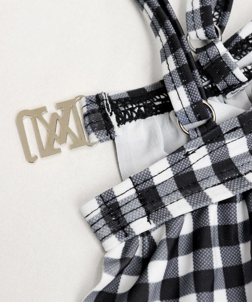 OSYAREVO（オシャレボ）の「4点セット ぺプラム フレア ガーリー リゾート セット 水着 レディース（水着・レディース・グリーン系その他/ブルー系その他/ホワイト×ブラック・MEDIUM/LARGE/X-LARGE）」の12枚目の写真