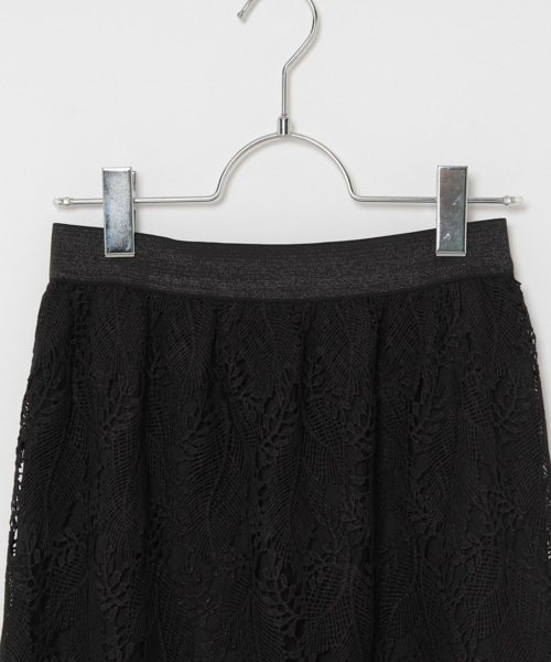 laboratory work（ラボラトリーワーク）の「リーフ柄レースタイトスカート（スカート・レディース・ブラック/アイボリー/マスタード・MEDIUM）」の5枚目の写真