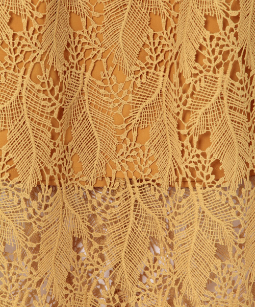 laboratory work（ラボラトリーワーク）の「リーフ柄レースタイトスカート（スカート・レディース・ブラック/アイボリー/マスタード・MEDIUM）」の10枚目の写真