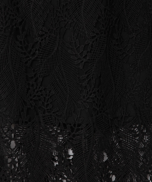 laboratory work（ラボラトリーワーク）の「リーフ柄レースタイトスカート（スカート・レディース・ブラック/アイボリー/マスタード・MEDIUM）」の7枚目の写真