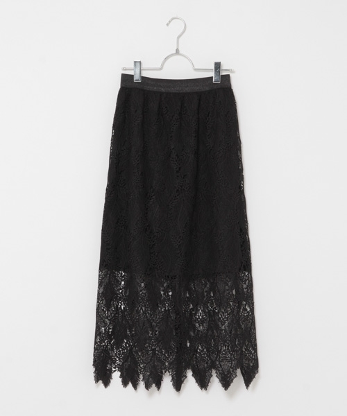 laboratory work（ラボラトリーワーク）の「リーフ柄レースタイトスカート（スカート・レディース・ブラック/アイボリー/マスタード・MEDIUM）」の21枚目の写真