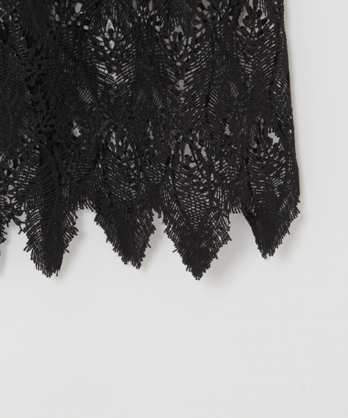 laboratory work（ラボラトリーワーク）の「リーフ柄レースタイトスカート（スカート・レディース・ブラック/アイボリー/マスタード・MEDIUM）」の17枚目の写真