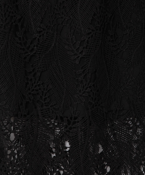 laboratory work（ラボラトリーワーク）の「リーフ柄レースタイトスカート（スカート・レディース・ブラック/アイボリー/マスタード・MEDIUM）」の15枚目の写真