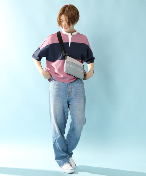notch.(ノッチ)の「ラガーシャツ(Tシャツ/カットソー・レディース・オフホワイト/ブラック/パープル/ベージュ・M)」の17枚目の写真