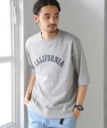 coen | インレイカレッジプリントハーフスリーブクルーネックカットソー(Tシャツ/カットソー)