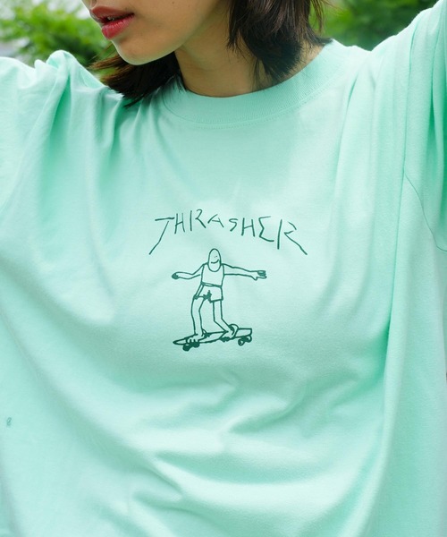 Mark Gonzales（マーク・ゴンザレス）の「GONZ ART S/S T-SHIRTS/スラッシャーマークゴンザレス半袖Tシャツ（Tシャツ/カットソー・メンズ・ブラック/ホワイト/オレンジ/ネイビー/ミント/オレンジ系その他/ダークグリーン/ヘザーグレー・SMALL/MEDIUM/LARGE/X-LARGE/XX-LARGE）」の5枚目の写真