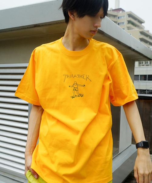 Mark Gonzales（マーク・ゴンザレス）の「GONZ ART S/S T-SHIRTS/スラッシャーマークゴンザレス半袖Tシャツ（Tシャツ/カットソー・メンズ・ブラック/ホワイト/オレンジ/ネイビー/ミント/オレンジ系その他/ダークグリーン/ヘザーグレー・SMALL/MEDIUM/LARGE/X-LARGE/XX-LARGE）」の9枚目の写真