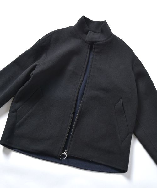 SHIPS（シップス）の「SU: メルトン スタンドブルゾン（ブルゾン・メンズ・ブラック/ブラウン/ネイビー・SMALL/MEDIUM/LARGE/X-LARGE）」の4枚目の写真