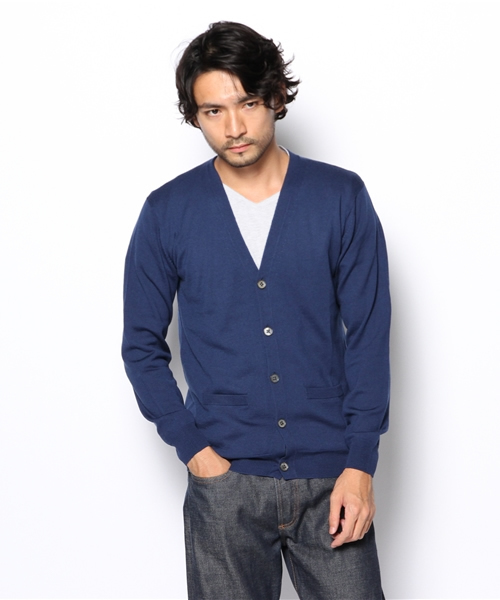 BEAUTY&YOUTH UNITED ARROWS（ビューティーアンドユースユナイテッドアローズ）の「BY ヤーン 12ゲージ Vカーディガン（OC11）（fyowm）◆（カーディガン/ボレロ・メンズ・ブラック/グレー/クリーム/ダークグリーン/コバルトブルー・SMALL/MEDIUM/LARGE/X-LARGE）」の5枚目の写真