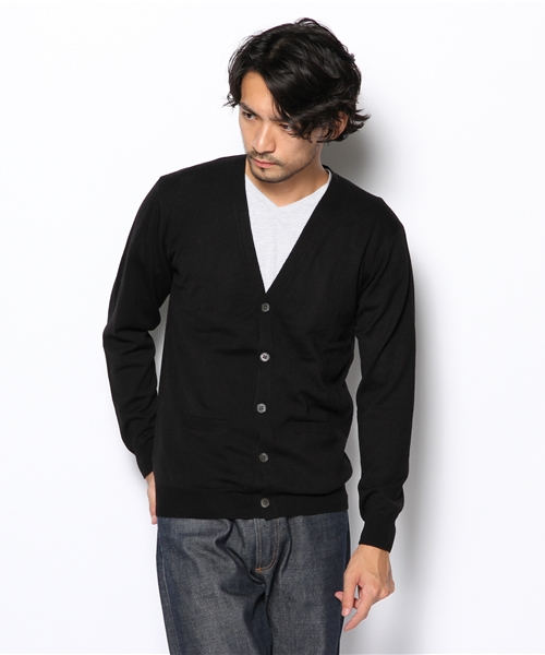 BEAUTY&YOUTH UNITED ARROWS（ビューティーアンドユースユナイテッドアローズ）の「BY ヤーン 12ゲージ Vカーディガン（OC11）（fyowm）◆（カーディガン/ボレロ・メンズ・ブラック/グレー/クリーム/ダークグリーン/コバルトブルー・SMALL/MEDIUM/LARGE/X-LARGE）」の2枚目の写真