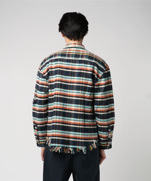 #Re:room(リルーム)の「ヴィンテージスウィッチチェック ビッグフランネルシャツ(シャツ/ブラウス・メンズ・ネイビー/イエロー/オレンジ/グリーン・SMALL/MEDIUM)」の13枚目の写真