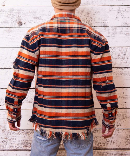 #Re:room(リルーム)の「ヴィンテージスウィッチチェック ビッグフランネルシャツ(シャツ/ブラウス・メンズ・ネイビー/イエロー/オレンジ/グリーン・SMALL/MEDIUM)」の19枚目の写真