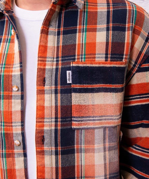 #Re:room(リルーム)の「ヴィンテージスウィッチチェック ビッグフランネルシャツ(シャツ/ブラウス・メンズ・ネイビー/イエロー/オレンジ/グリーン・SMALL/MEDIUM)」の5枚目の写真