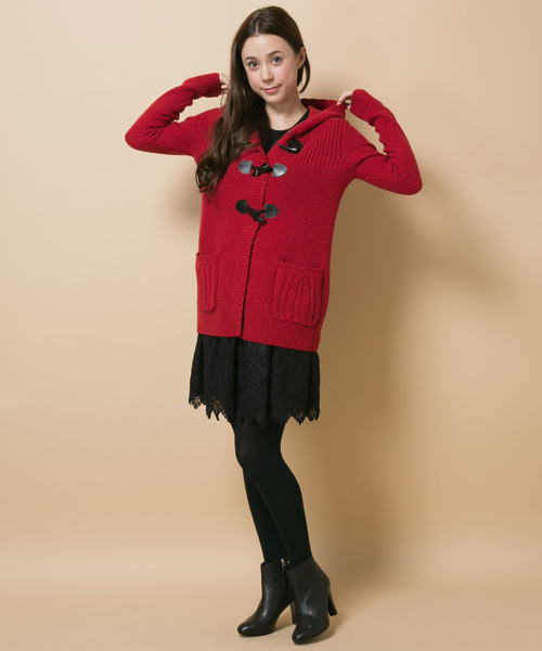 DOLLY GIRL BY ANNA SUI(ドーリーガール バイ アナ スイ)の「ダッフルニットアウター(ダッフルコート・レディース・グレー系/アイボリー系/レッド系・2)」の14枚目の写真