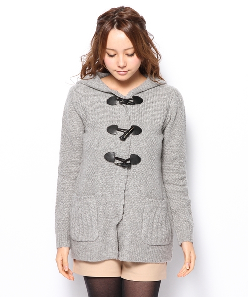 DOLLY GIRL BY ANNA SUI(ドーリーガール バイ アナ スイ)の「ダッフルニットアウター(ダッフルコート・レディース・グレー系/アイボリー系/レッド系・2)」の4枚目の写真