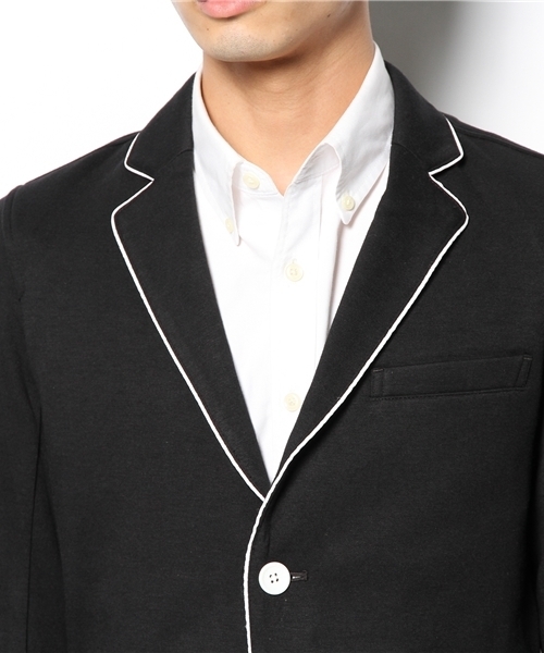 WEGO（ウィゴー）の「WEGO/パイピングテーラードジャケット（テーラードジャケット・メンズ・ブラック/ワイン/杢グレー/ネイビー・MEDIUM/LARGE）」の5枚目の写真