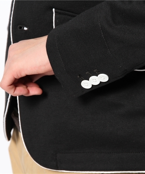 WEGO（ウィゴー）の「WEGO/パイピングテーラードジャケット（テーラードジャケット・メンズ・ブラック/ワイン/杢グレー/ネイビー・MEDIUM/LARGE）」の6枚目の写真