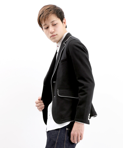 WEGO（ウィゴー）の「WEGO/パイピングテーラードジャケット（テーラードジャケット・メンズ・ブラック/ワイン/杢グレー/ネイビー・MEDIUM/LARGE）」の14枚目の写真