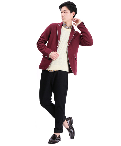 WEGO（ウィゴー）の「WEGO/パイピングテーラードジャケット（テーラードジャケット・メンズ・ブラック/ワイン/杢グレー/ネイビー・MEDIUM/LARGE）」の15枚目の写真