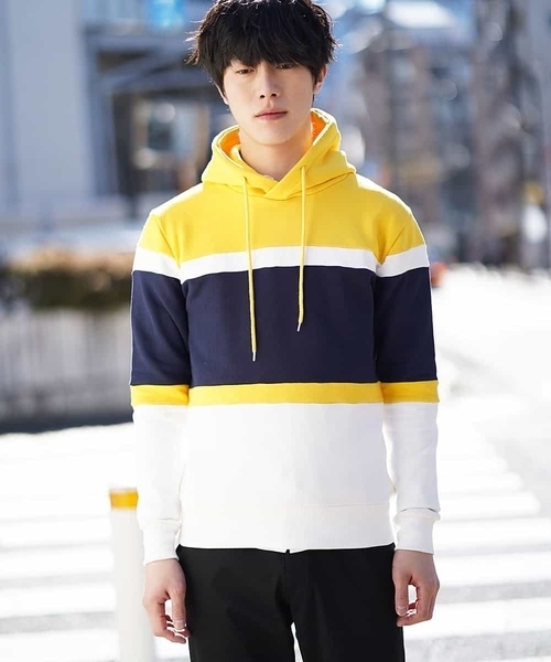 MK MICHEL KLEIN HOMME (エムケーミッシェルクランオム)の「パーカー(ウラケボーダー)(パーカー・メンズ・ホワイト/イエロー/グレー・46/48/51)」の7枚目の写真