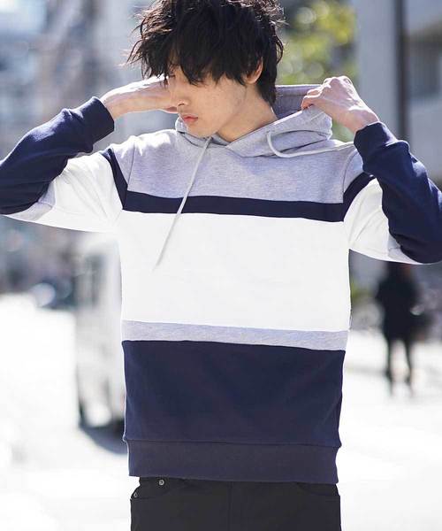 MK MICHEL KLEIN HOMME (エムケーミッシェルクランオム)の「パーカー(ウラケボーダー)(パーカー・メンズ・ホワイト/イエロー/グレー・46/48/51)」の3枚目の写真