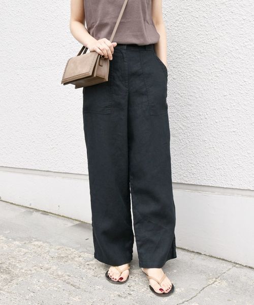 liflattie ships（リフラティ シップス）の「liflattie ships:リネンキャンバスポケットパンツ◇（その他パンツ・レディース・オリーブ/ベージュ/ブラック・SMALL/MEDIUM）」の16枚目の写真