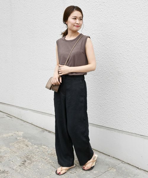 liflattie ships（リフラティ シップス）の「liflattie ships:リネンキャンバスポケットパンツ◇（その他パンツ・レディース・オリーブ/ベージュ/ブラック・SMALL/MEDIUM）」の7枚目の写真