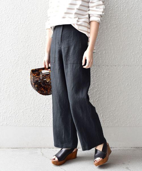 liflattie ships（リフラティ シップス）の「liflattie ships:リネンキャンバスポケットパンツ◇（その他パンツ・レディース・オリーブ/ベージュ/ブラック・SMALL/MEDIUM）」の10枚目の写真