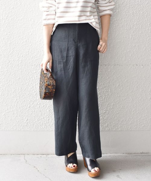 liflattie ships（リフラティ シップス）の「liflattie ships:リネンキャンバスポケットパンツ◇（その他パンツ・レディース・オリーブ/ベージュ/ブラック・SMALL/MEDIUM）」の20枚目の写真