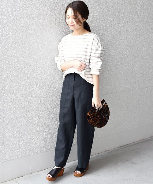 liflattie ships（リフラティ シップス）の「liflattie ships:リネンキャンバスポケットパンツ◇（その他パンツ・レディース・オリーブ/ベージュ/ブラック・SMALL/MEDIUM）」の5枚目の写真