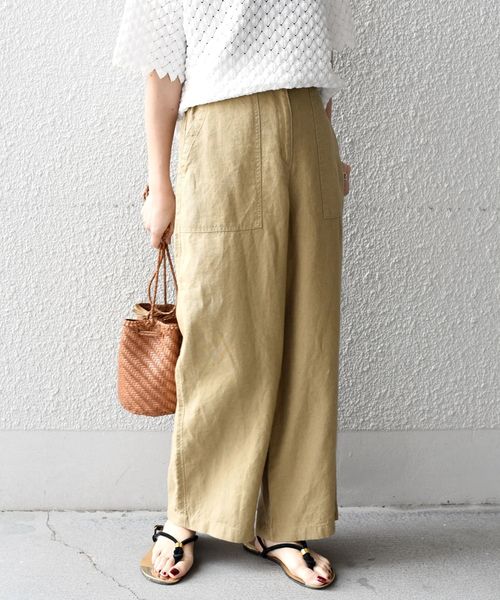 liflattie ships（リフラティ シップス）の「liflattie ships:リネンキャンバスポケットパンツ◇（その他パンツ・レディース・オリーブ/ベージュ/ブラック・SMALL/MEDIUM）」の8枚目の写真