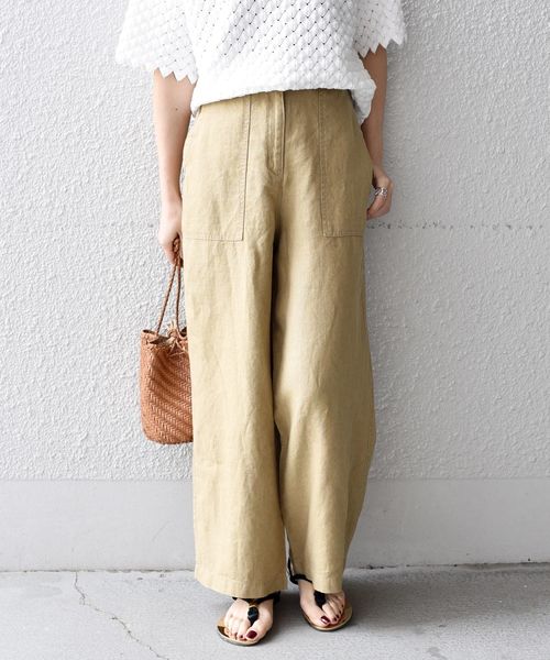 liflattie ships（リフラティ シップス）の「liflattie ships:リネンキャンバスポケットパンツ◇（その他パンツ・レディース・オリーブ/ベージュ/ブラック・SMALL/MEDIUM）」の11枚目の写真