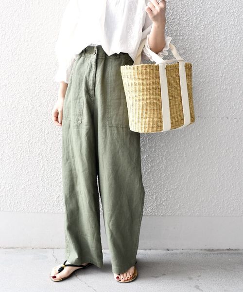 liflattie ships（リフラティ シップス）の「liflattie ships:リネンキャンバスポケットパンツ◇（その他パンツ・レディース・オリーブ/ベージュ/ブラック・SMALL/MEDIUM）」の15枚目の写真