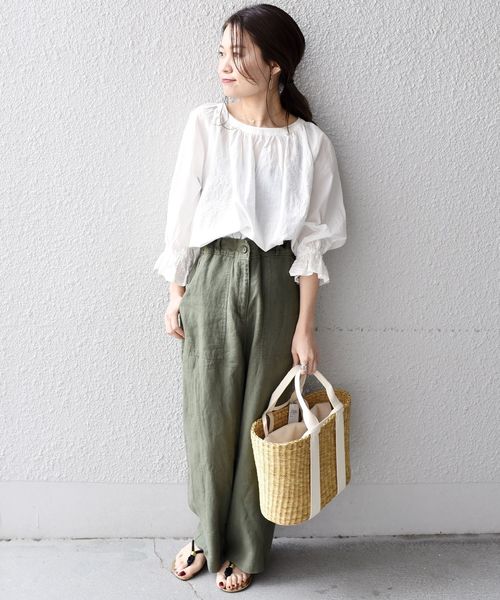 liflattie ships（リフラティ シップス）の「liflattie ships:リネンキャンバスポケットパンツ◇（その他パンツ・レディース・オリーブ/ベージュ/ブラック・SMALL/MEDIUM）」の9枚目の写真