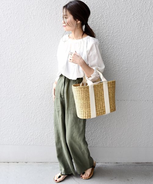 liflattie ships（リフラティ シップス）の「liflattie ships:リネンキャンバスポケットパンツ◇（その他パンツ・レディース・オリーブ/ベージュ/ブラック・SMALL/MEDIUM）」の12枚目の写真