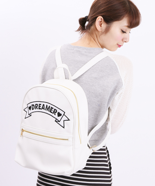 WEGO(ウィゴー)の「WEGO/DREAMERリュック(バックパック/リュック・レディース・ホワイト/ブラック/サックスブルー/パープル/ピンク・FREE)」の2枚目の写真