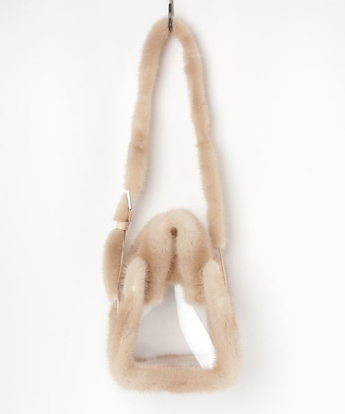 LUDLOW（ラドロー）の「Mink-trimed pvc shoulder bag / toe（ショルダーバッグ・レディース・ナチュラル/ブラウン・FREE）」の7枚目の写真