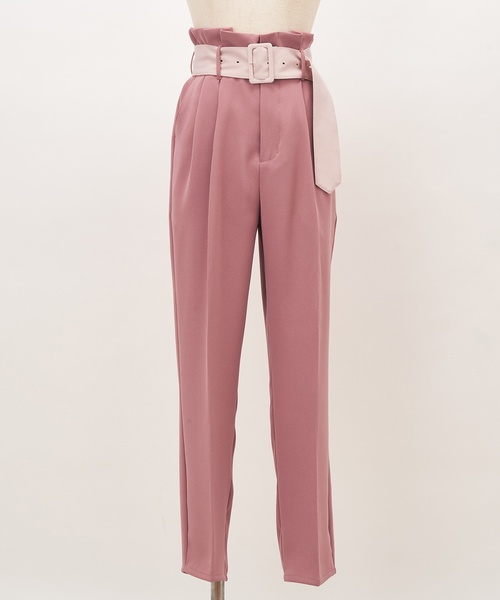one after another NICE CLAUP(ワンアフターアナザーナイスクラップ)の「配色ベルト付きテーパードパンツ(その他パンツ・レディース・アイボリー/ブラウン/ピンク・FREE)」の18枚目の写真