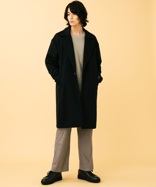 STUDIOUS（ステュディオス）の「【STUDIOUS】スペリオルメルトンオーバーサイズコート(チェスターコート)（チェスターコート・メンズ・ブラック/ブラウン/ブルー・1/2/3）」の10枚目の写真