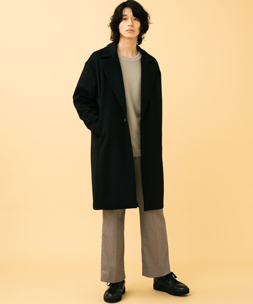 STUDIOUS（ステュディオス）の「【STUDIOUS】スペリオルメルトンオーバーサイズコート(チェスターコート)（チェスターコート・メンズ・ブラック/ブラウン/ブルー・1/2/3）」の11枚目の写真