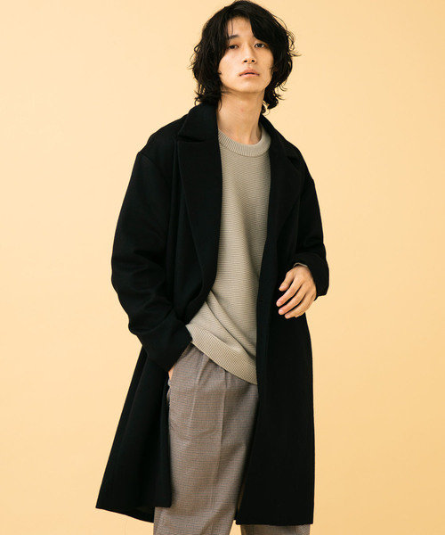 STUDIOUS（ステュディオス）の「【STUDIOUS】スペリオルメルトンオーバーサイズコート(チェスターコート)（チェスターコート・メンズ・ブラック/ブラウン/ブルー・1/2/3）」の13枚目の写真