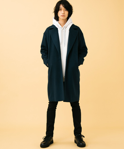 STUDIOUS（ステュディオス）の「【STUDIOUS】スペリオルメルトンオーバーサイズコート(チェスターコート)（チェスターコート・メンズ・ブラック/ブラウン/ブルー・1/2/3）」の20枚目の写真