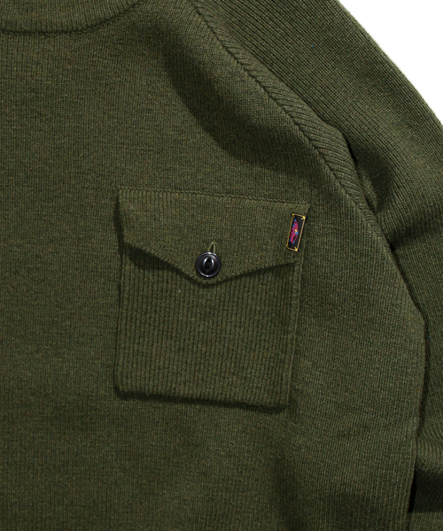ROTAR（ローター）の「Pocket army knit ポケット アーミー ニット（ニット/セーター・メンズ・ブラック/オリーブ・MEDIUM/LARGE）」の7枚目の写真