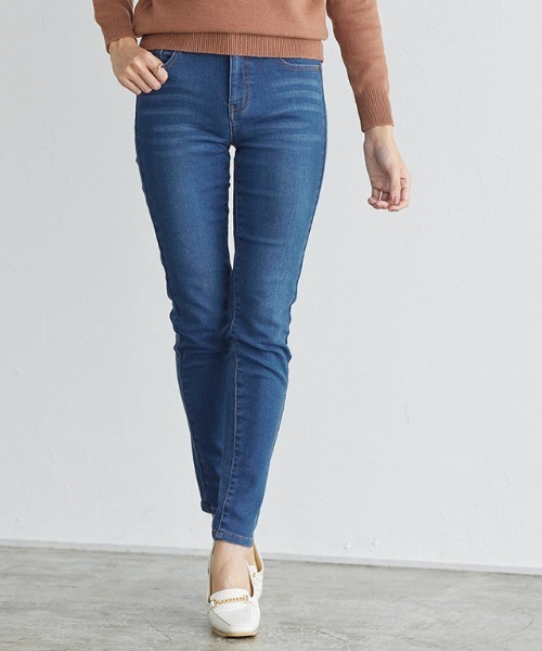 Pierrot（ピエロ）の「[裏起毛]スキニーデニム（デニムパンツ・レディース・ブラック/ネイビー/インディゴブルー/ブルー/ブラック系その他/ブルー系その他/ブルー系その他2/ブルー系その他3・SMALL/MEDIUM/LARGE/X-LARGE/XX-LARGE/X-SMALL/XXX-LARGE/XXXX-LARGE）」の8枚目の写真