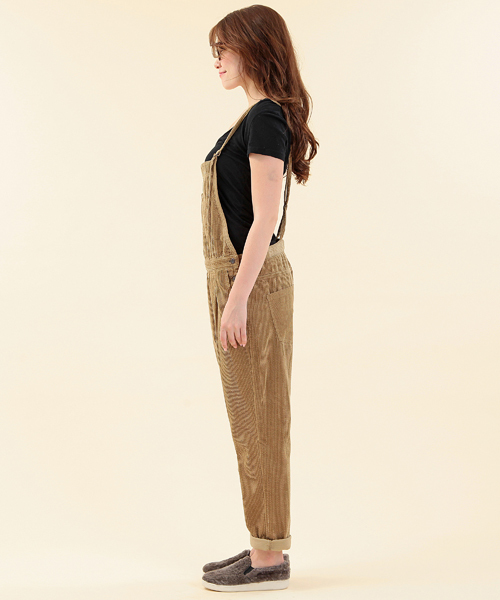 B:MING by BEAMS（ビーミングバイビームス）の「□B ビーミング by ビームス / コーデュロイサロペット（サロペット/オーバーオール・レディース・ブラック/ベージュ・SMALL/MEDIUM）」の4枚目の写真