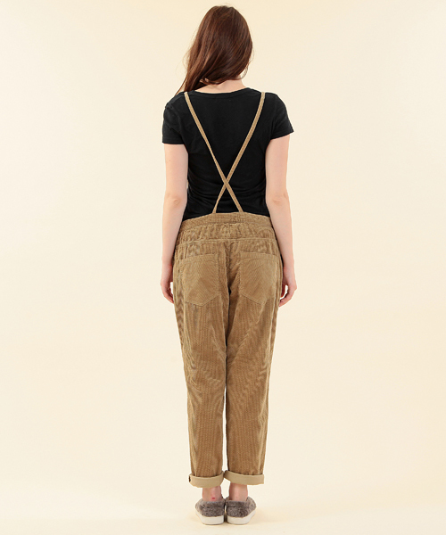 B:MING by BEAMS（ビーミングバイビームス）の「□B ビーミング by ビームス / コーデュロイサロペット（サロペット/オーバーオール・レディース・ブラック/ベージュ・SMALL/MEDIUM）」の5枚目の写真