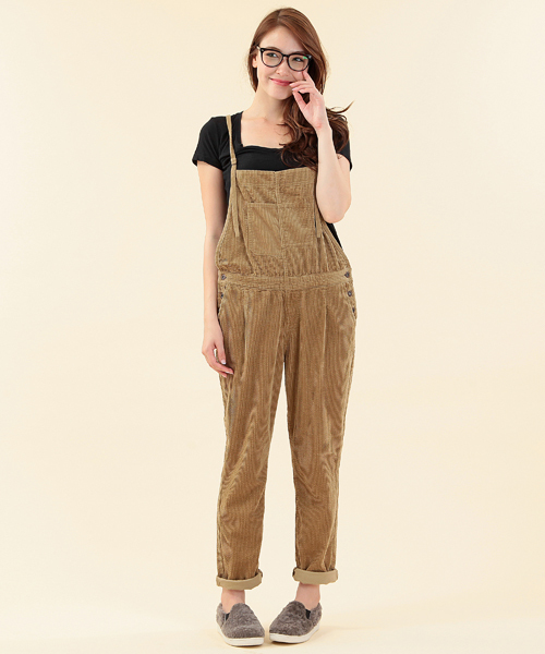 B:MING by BEAMS（ビーミングバイビームス）の「□B ビーミング by ビームス / コーデュロイサロペット（サロペット/オーバーオール・レディース・ブラック/ベージュ・SMALL/MEDIUM）」の13枚目の写真